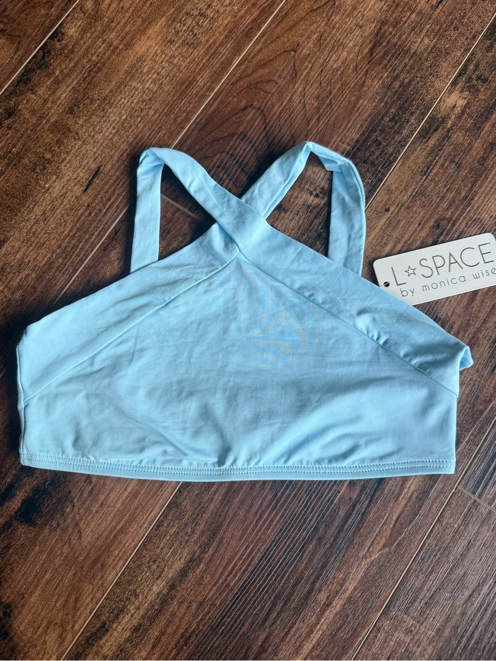 l*space Powder Blue Cross-Back Bralette